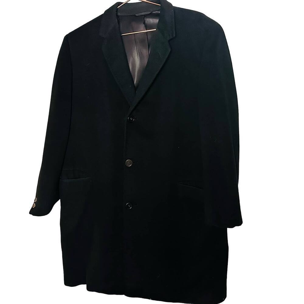 Vintage Sterling Lindner Black Oversized Three Button Cashmere Mink Coat Size XL